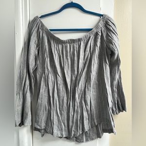 Cloth & Stone - Flannel Off the Shoulder Top